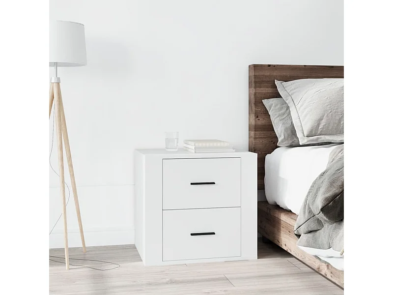 Nachttisch Nachtschrank Weiß 50x39x47 cm -RN16378