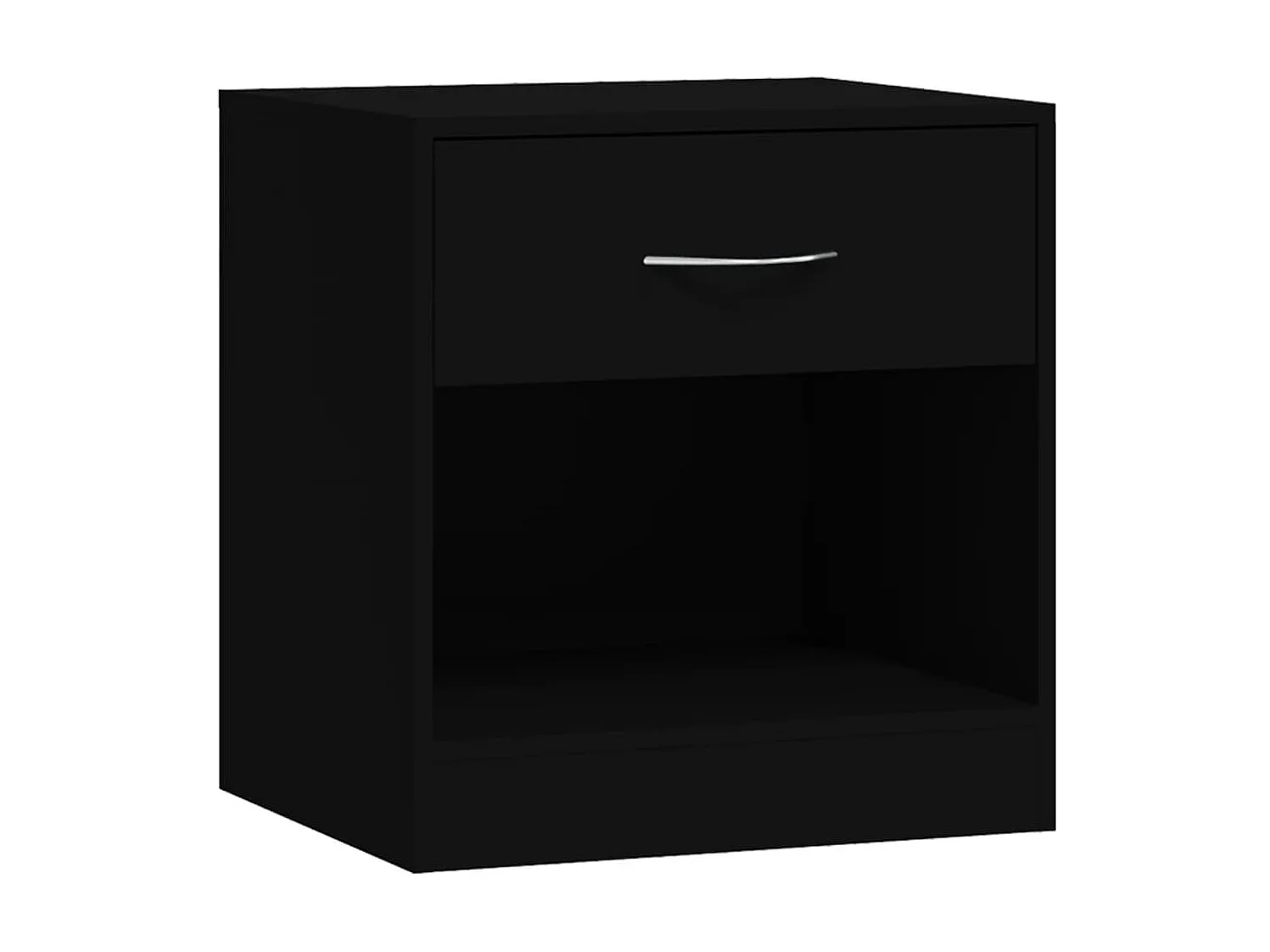 2er-Set Nachttische Nachtschrank mit Schublade Schwarz -RN60704