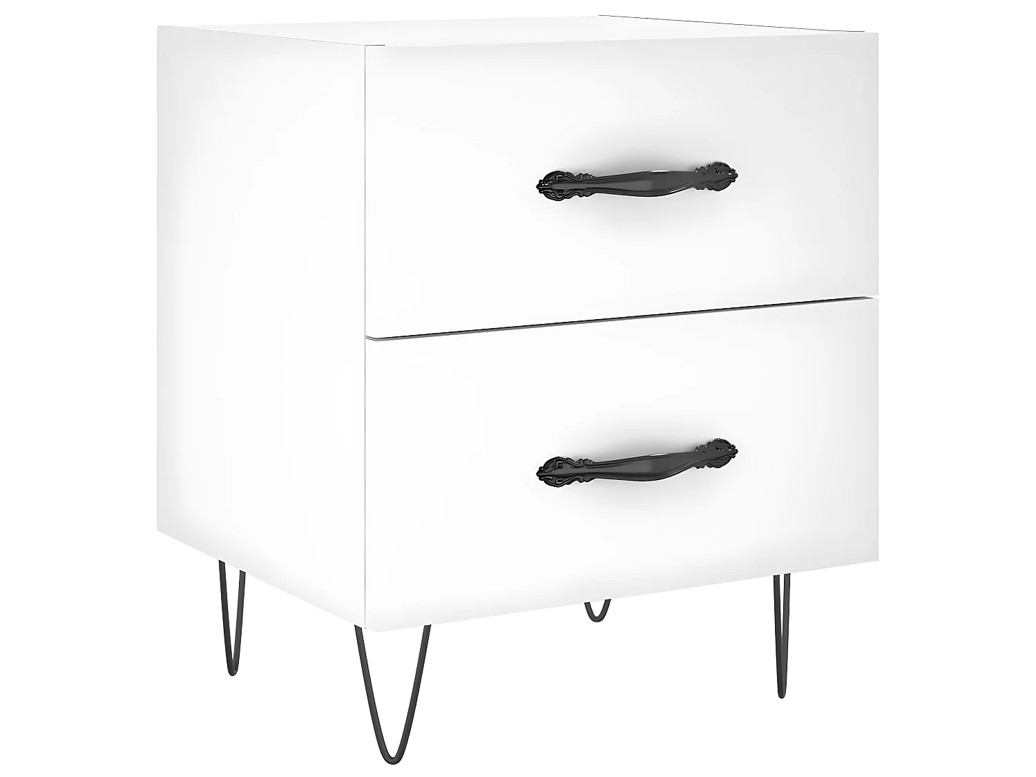 2er-Set Nachttische Nachtschrank Weiß 40x35x47,5 cm Holzwerkstoff -RN12543