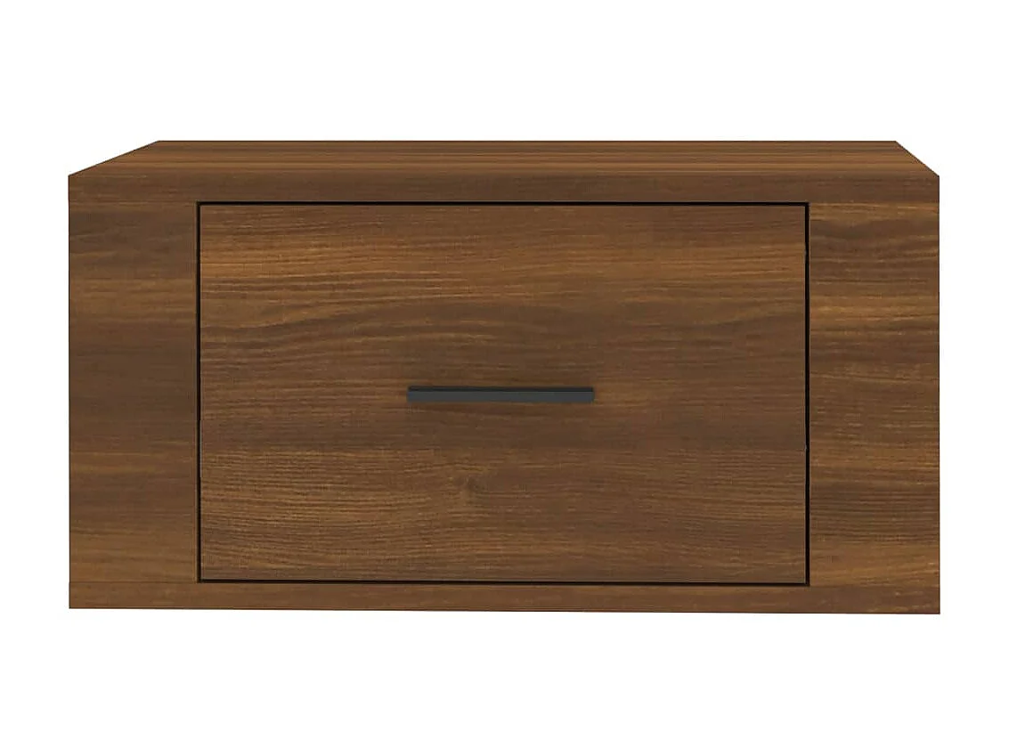 2er-Set Wand-Nachttische Nachtschrank Braun Eichen-Optik 50x36x25 cm -RN58636