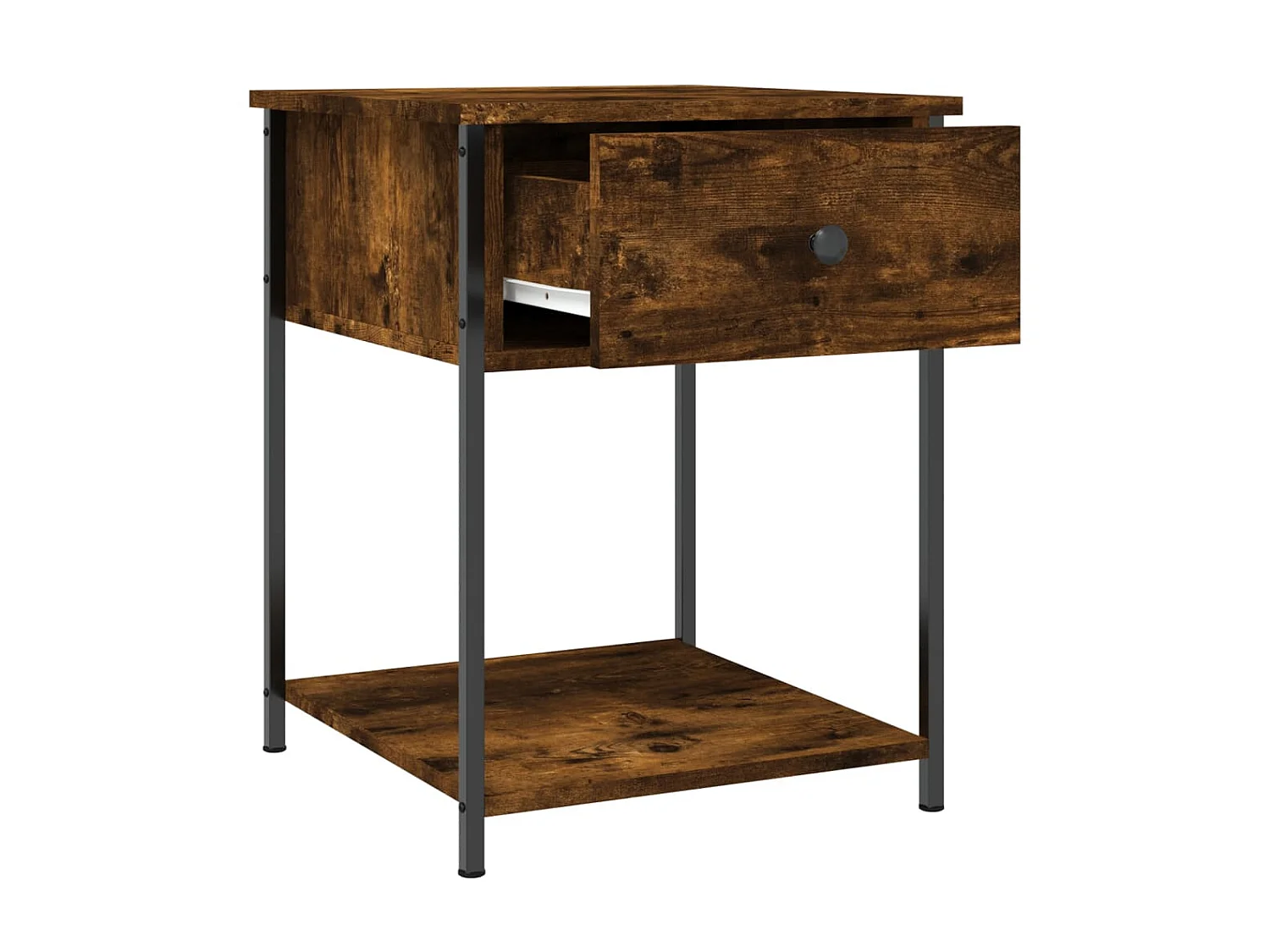 Nachttisch Nachtschrank Räuchereiche 44x45x58 cm Holzwerkstoff -RN93822