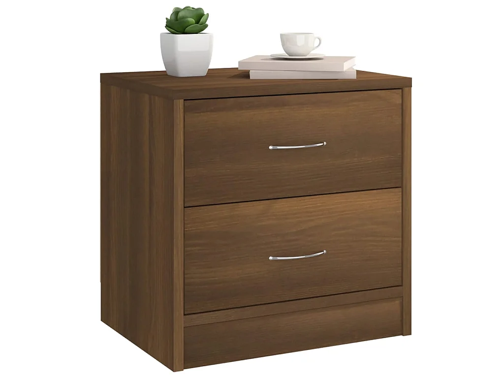 Nachttisch Nachtschrank Braun Eichen-Optik 40x30x40 cm Holzwerkstoff -RN97610