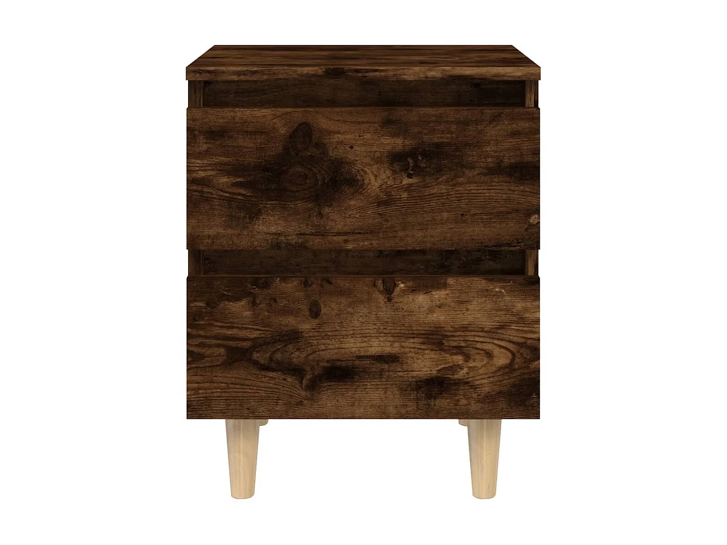 2er-Set Nachttische Nachtschrank Massivholz-Beinen Räuchereiche 40x35x50 cm -RN21584