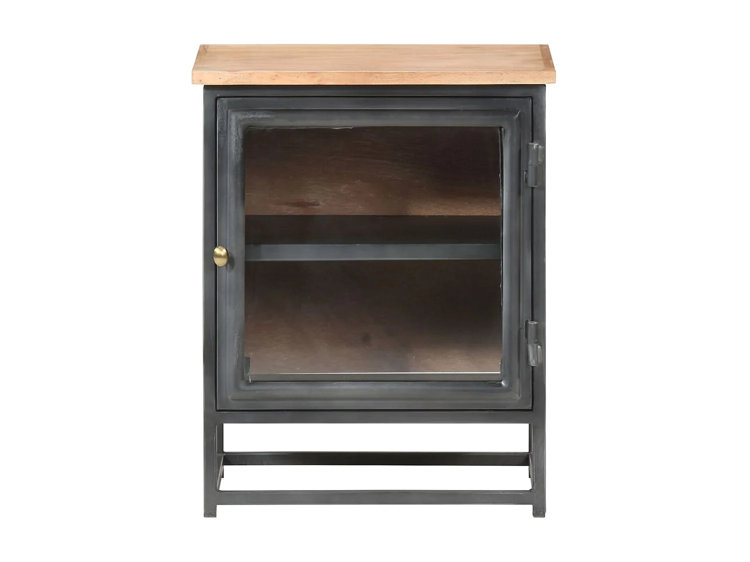 Nachttisch Grau Nachtschrank 40x30x50 cm Massivholz Akazie -RN92167