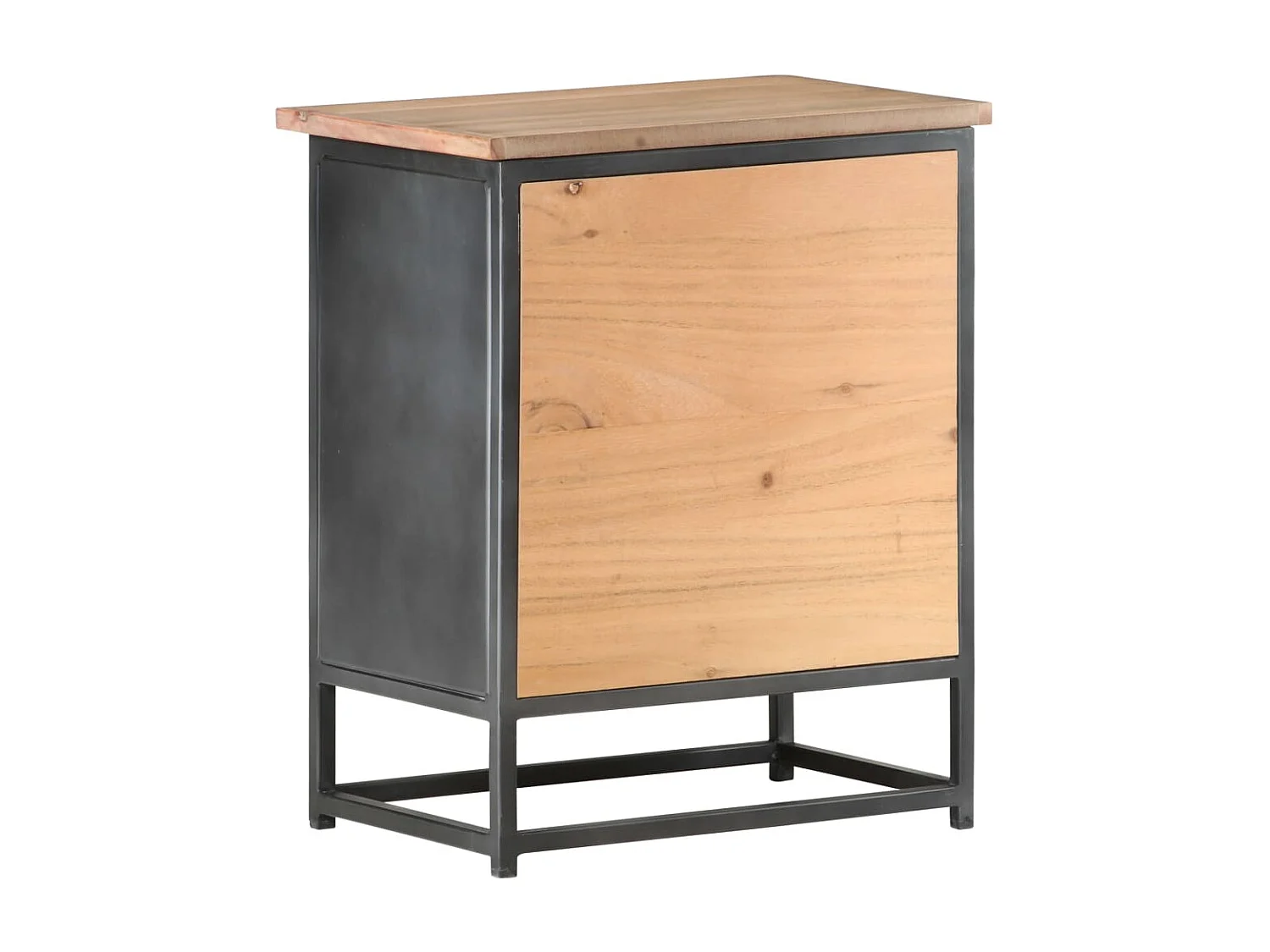 Nachttisch Grau Nachtschrank 40x30x50 cm Massivholz Akazie -RN92167