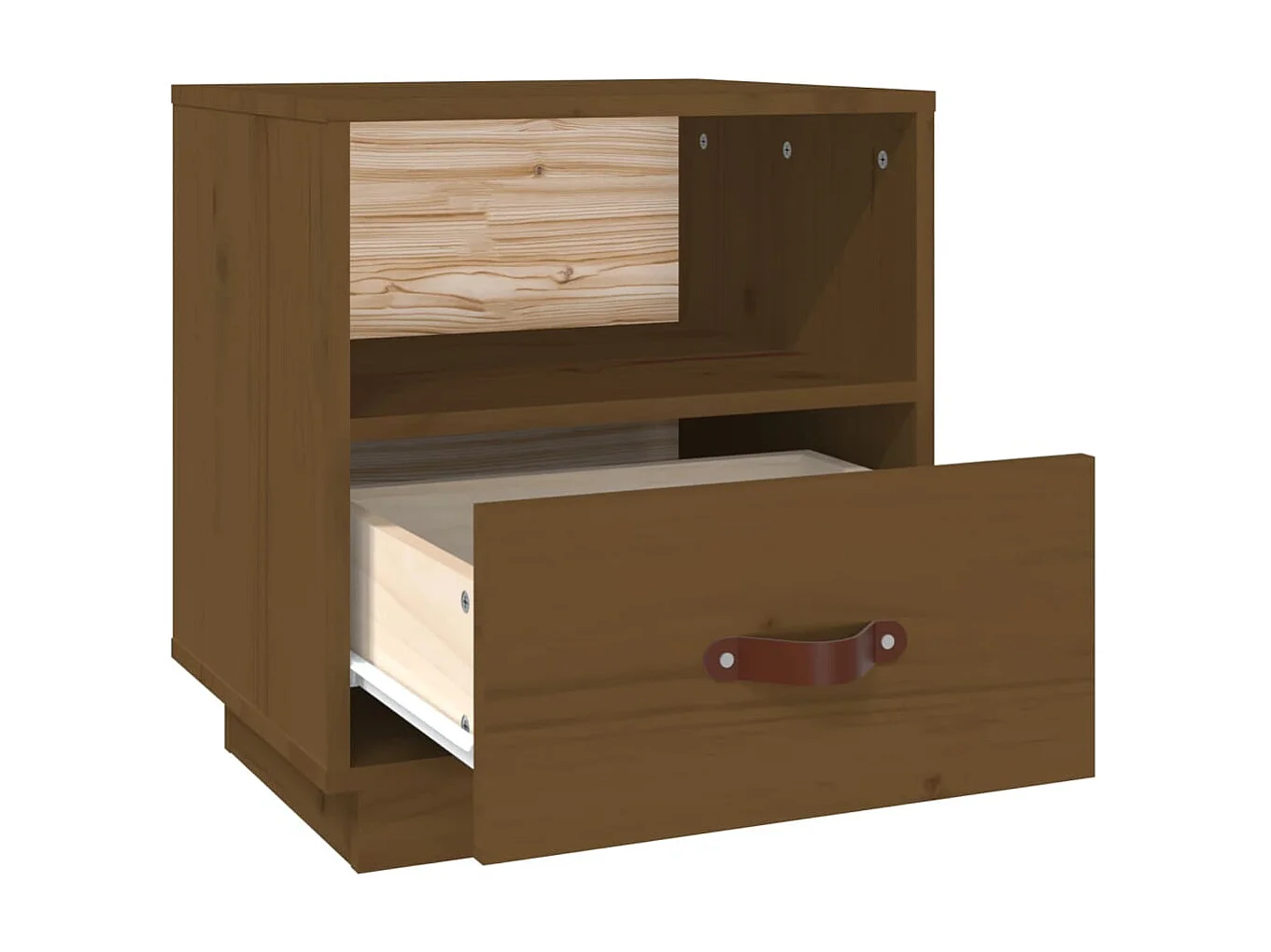 Nachttisch Nachtschrank Honigbraun 40x34x45 cm Massivholz Kiefer -RN91698