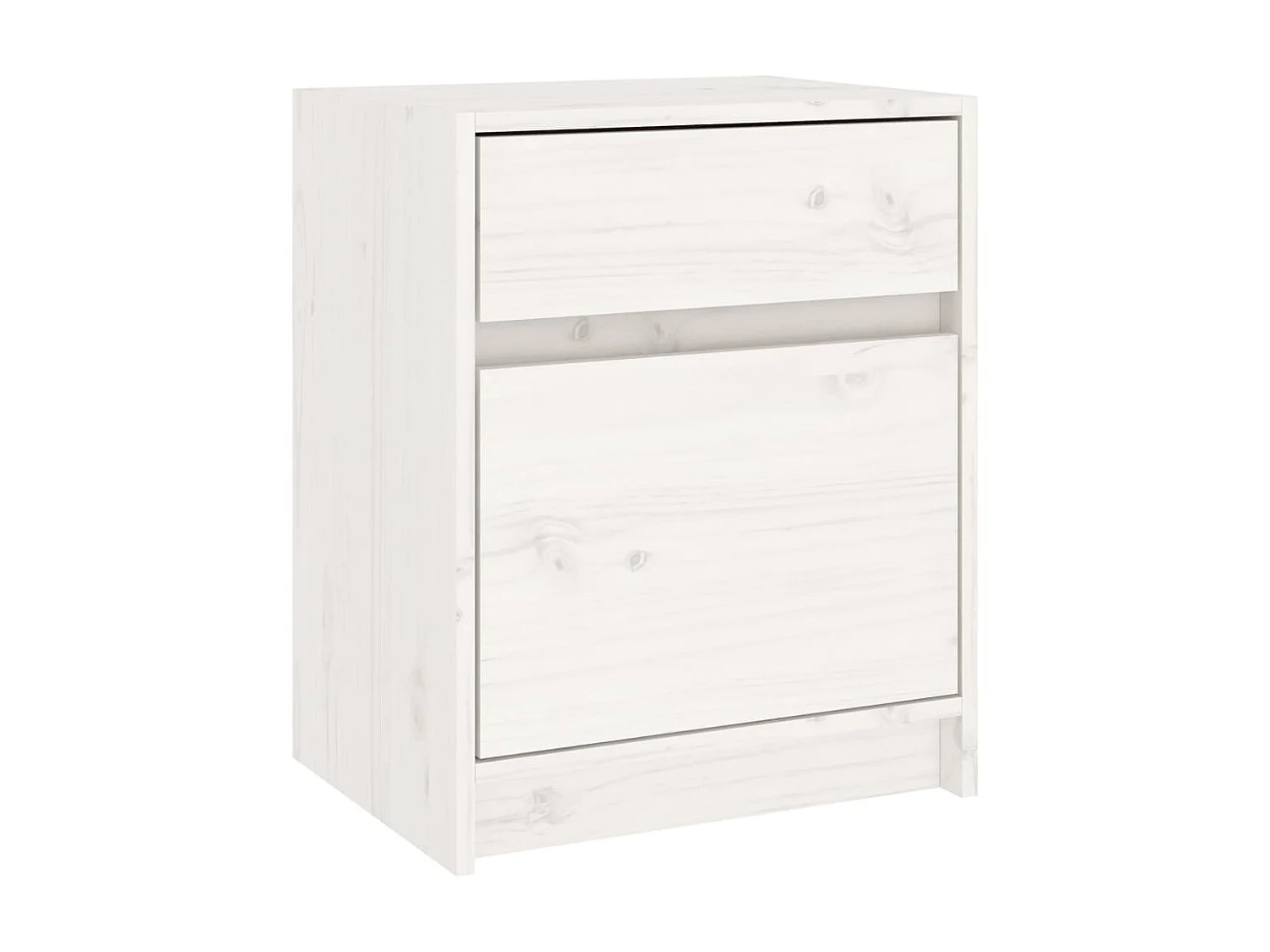 2er-Set Nachtschränke Nachttische Weiß 40x31x50 cm Massivholz Kiefer -RN61158