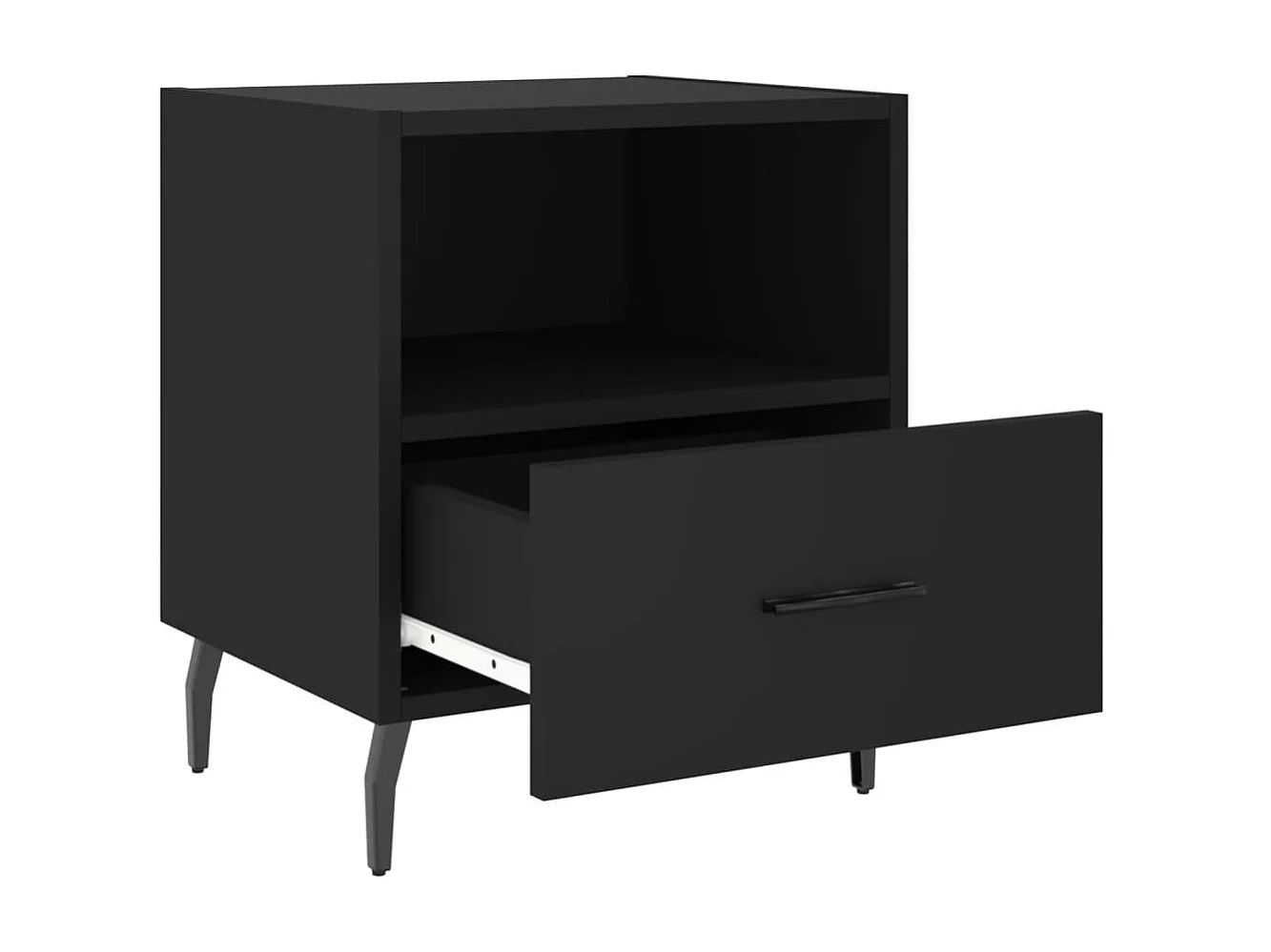 2er-Set Nachttische Nachtschrank Schwarz 40x35x47,5 cm Holzwerkstoff -RN54951