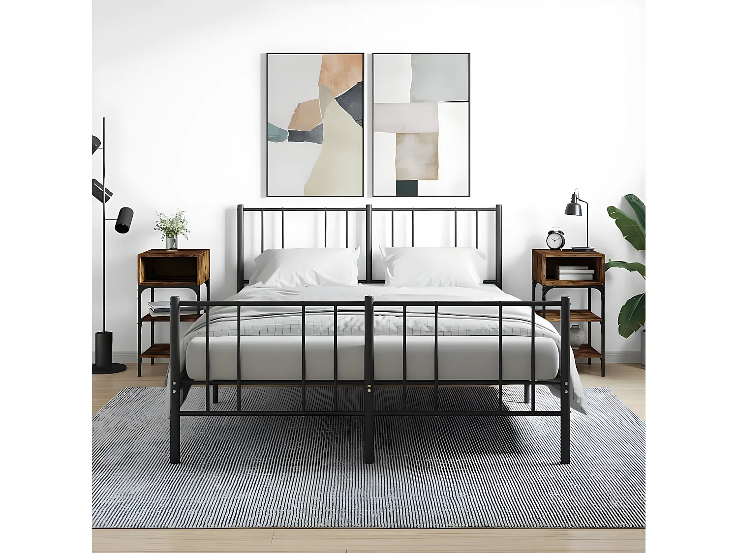 2er-Set Nachttische Nachtschrank Räuchereiche 35x34,5x70 cm Holzwerkstoff -RN58767