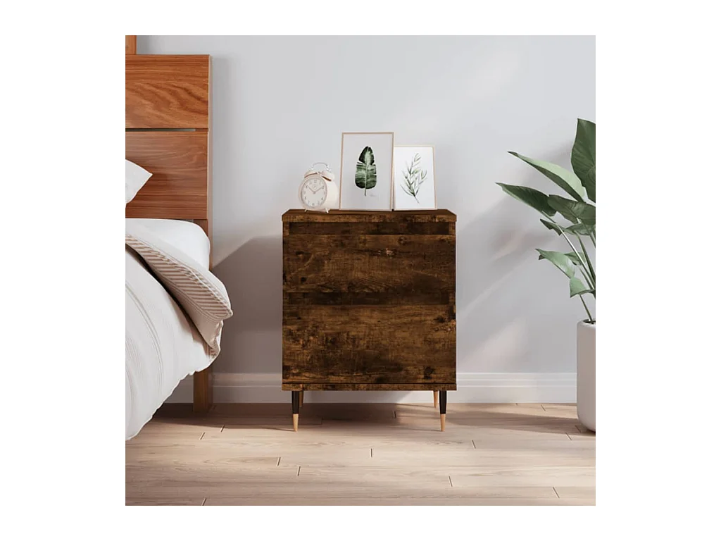 Nachttisch Nachtschrank Räuchereiche 40x35x50 cm Holzwerkstoff -RN24807