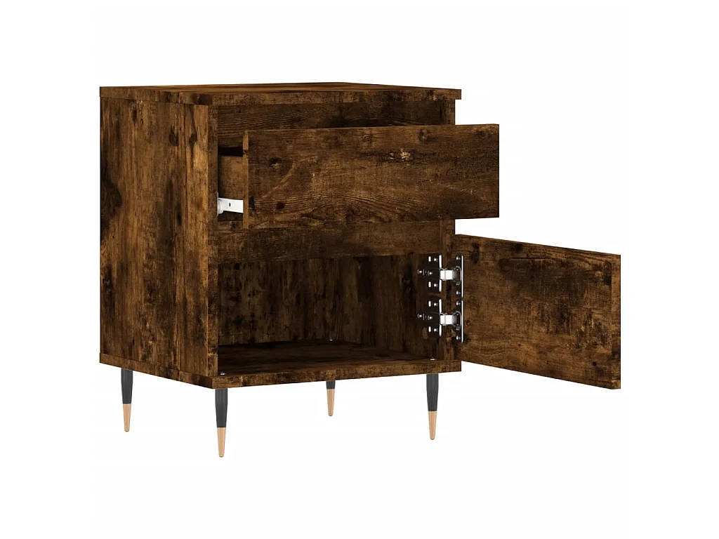 Nachttisch Nachtschrank Räuchereiche 40x35x50 cm Holzwerkstoff -RN24807