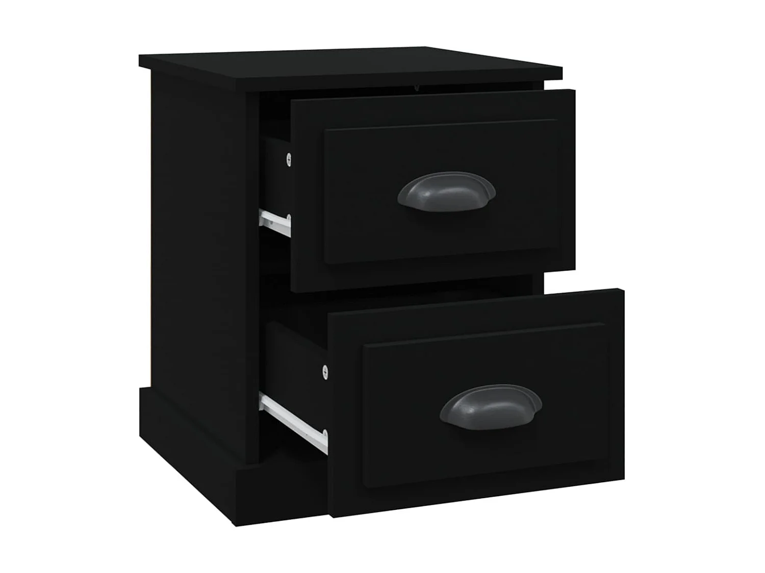 Nachttisch Nachtschrank Schwarz 39x39x47,5 cm Holzwerkstoff -RN49560