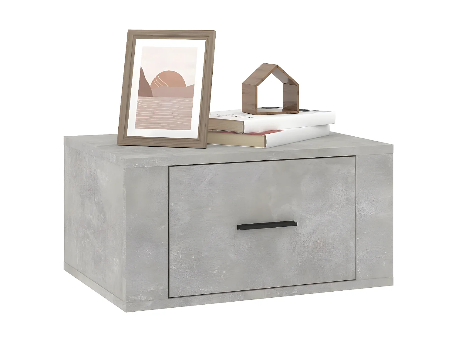 Wand-Nachttisch Betongrau Nachtschrank 50x36x25 cm -RN88921