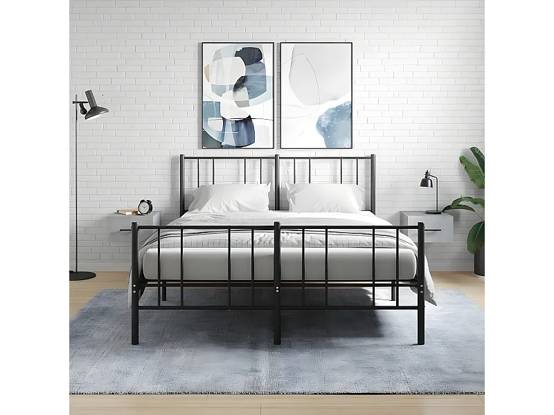 2er-Set Wand-Nachttische Nachtschrank Betongrau 35x35x20 cm -RN36433