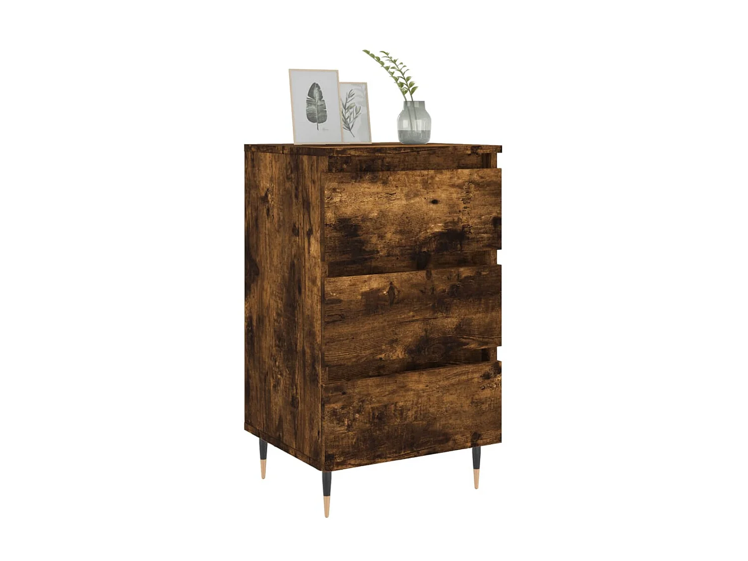 2er-Set Nachttische Nachtschrank Räuchereiche 40x35x69 cm Holzwerkstoff -RN83179