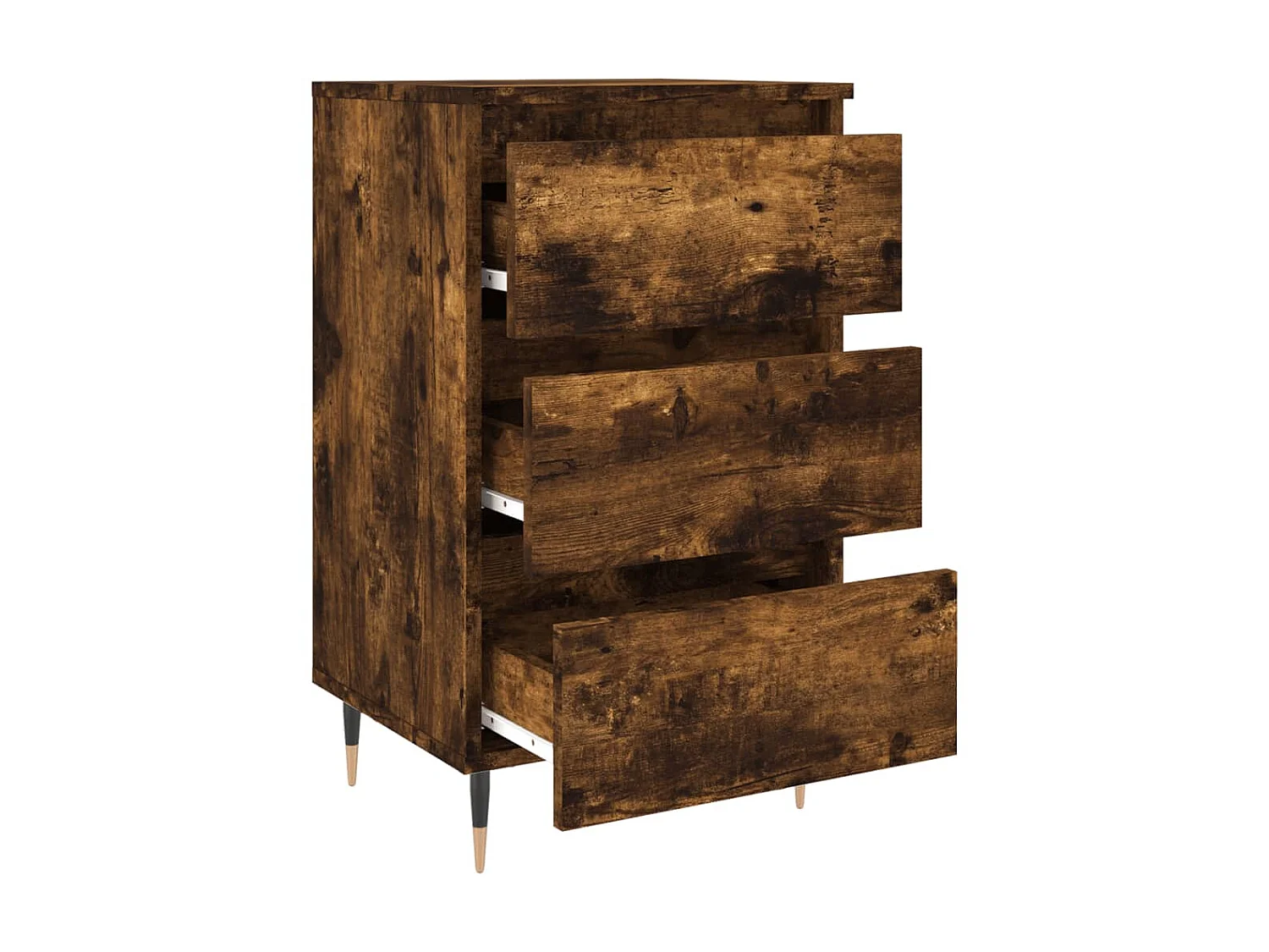 2er-Set Nachttische Nachtschrank Räuchereiche 40x35x69 cm Holzwerkstoff -RN83179