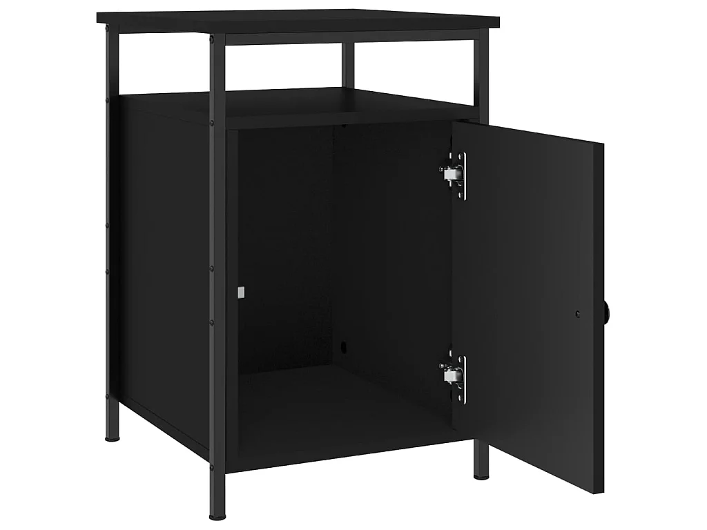 2er-Set Nachttische Nachtschrank Schwarz 40x42x60 cm Holzwerkstoff -RN25424
