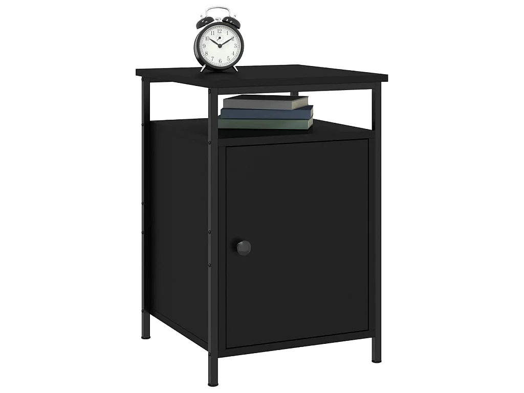 2er-Set Nachttische Nachtschrank Schwarz 40x42x60 cm Holzwerkstoff -RN25424