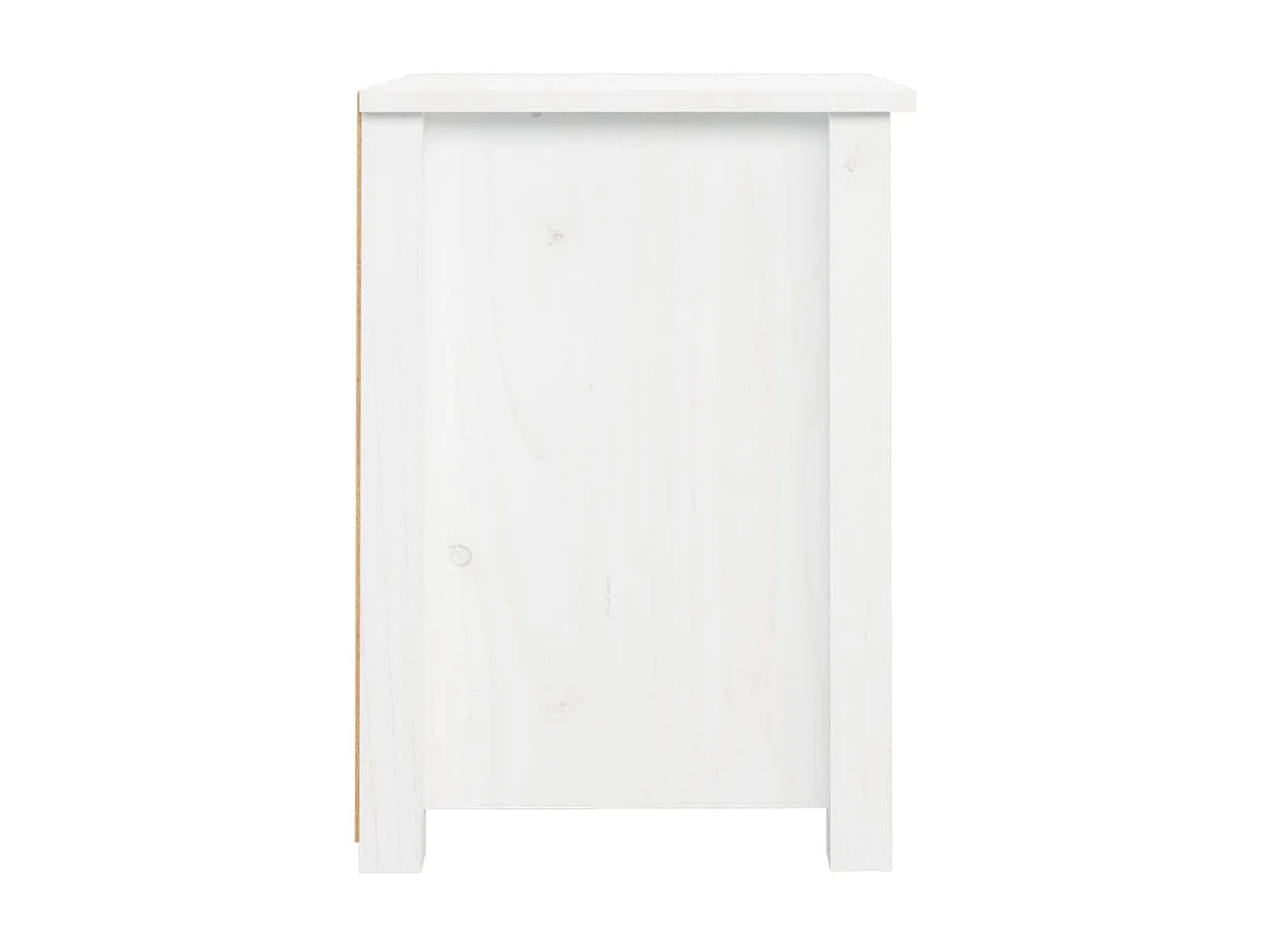 Nachttisch Nachtschrank Weiß 40x35x49 cm Massivholz Kiefer -RN54143