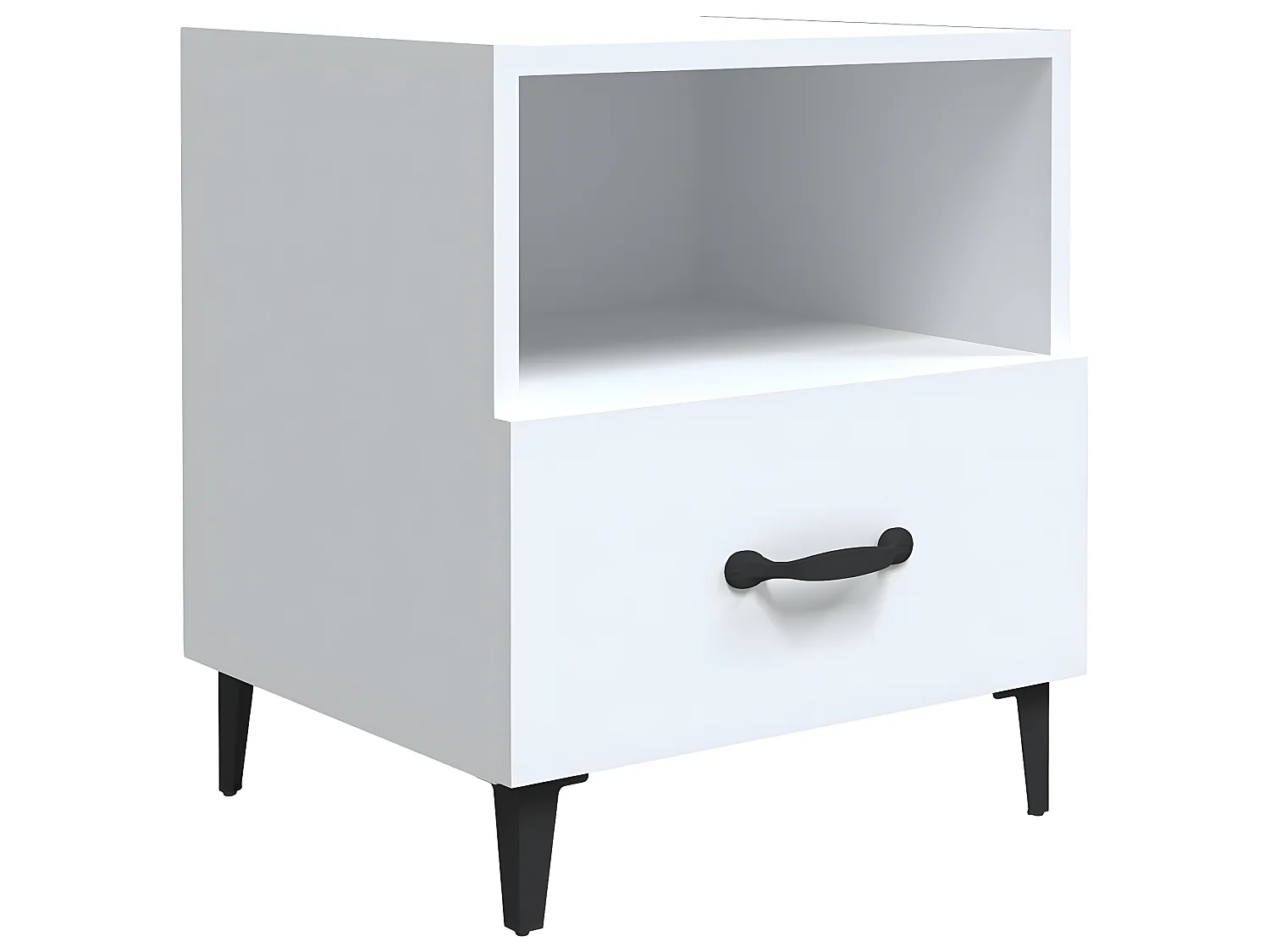 2er-Set Nachttische Nachtschrank Weiß Holzwerkstoff -RN41793