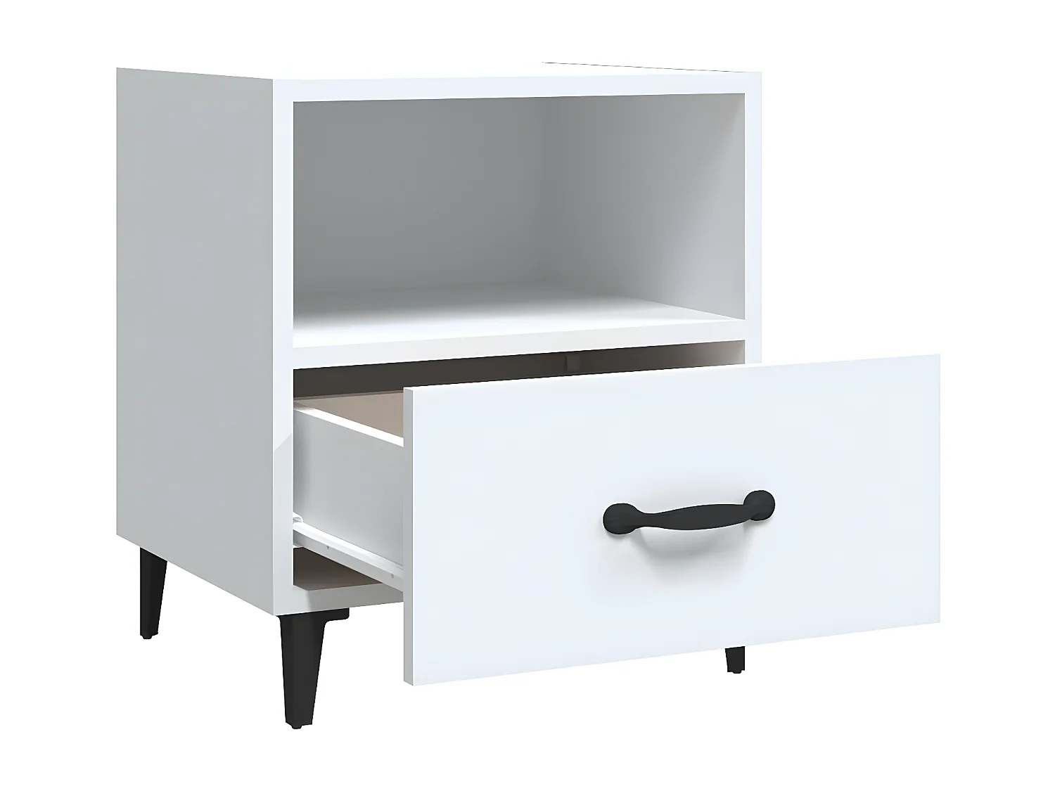 2er-Set Nachttische Nachtschrank Weiß Holzwerkstoff -RN41793