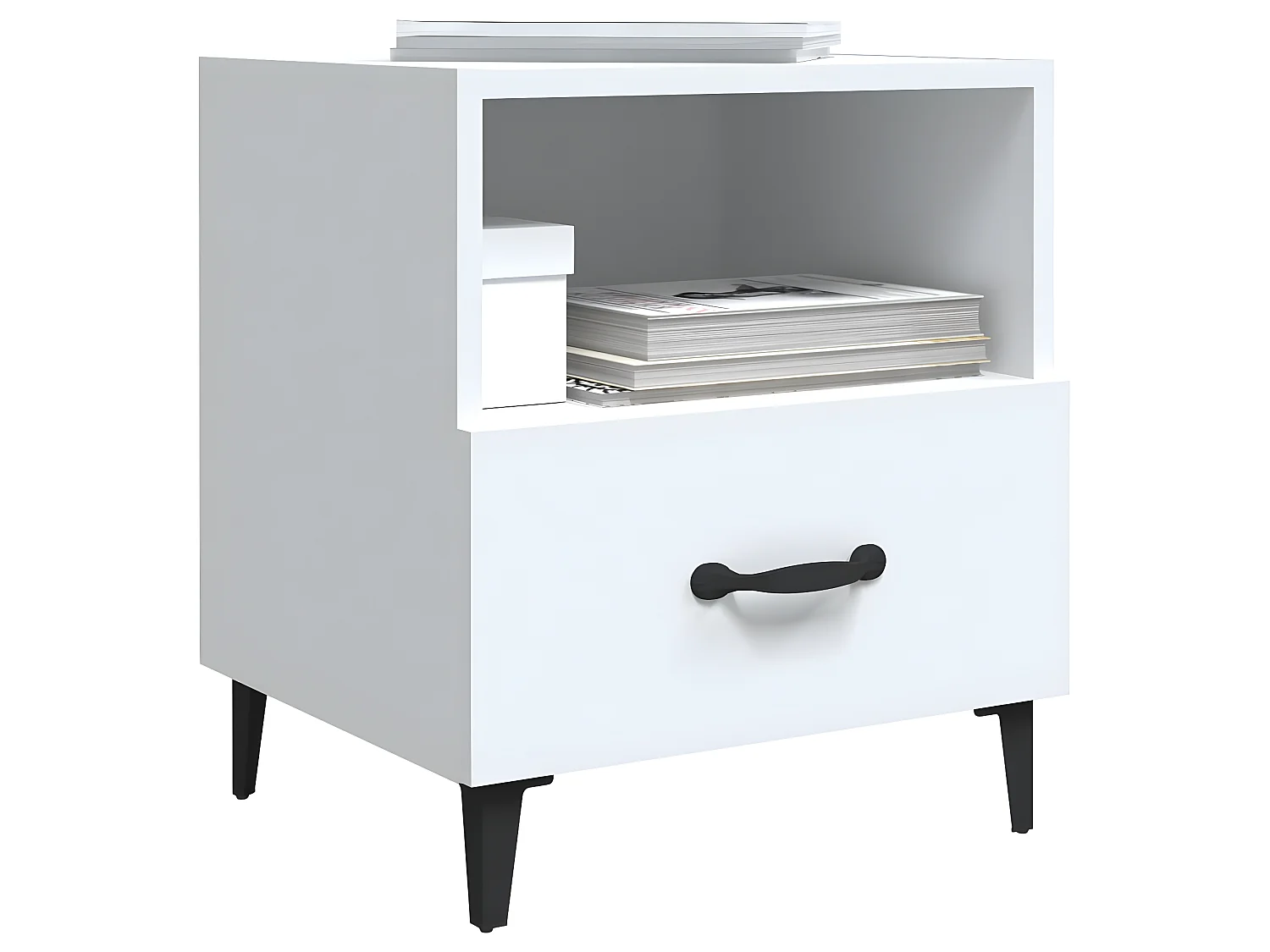 2er-Set Nachttische Nachtschrank Weiß Holzwerkstoff -RN41793