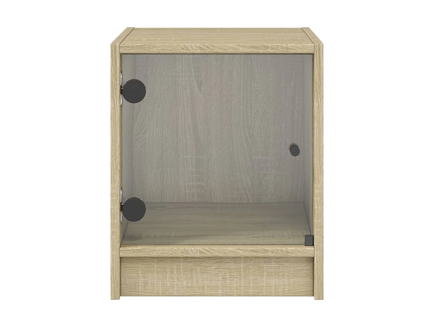 2er-Set Nachttische Nachtschrank mit Glastüren Sonoma-Eiche 35x37x42 cm -RN90739