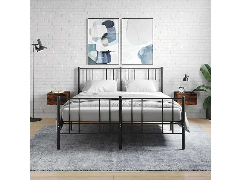 2er-Set Wand-Nachttische Nachtschrank Räuchereiche 35x35x20 cm -RN66950