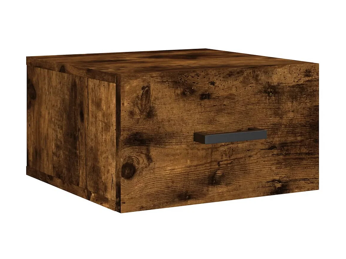 2er-Set Wand-Nachttische Nachtschrank Räuchereiche 35x35x20 cm -RN66950