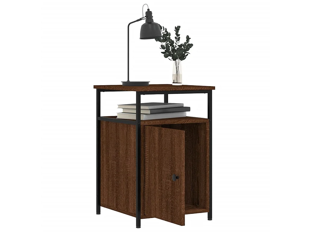 Nachttisch Nachtschrank Braun Eichen-Optik 40x42x60 cm Holzwerkstoff -RN19691
