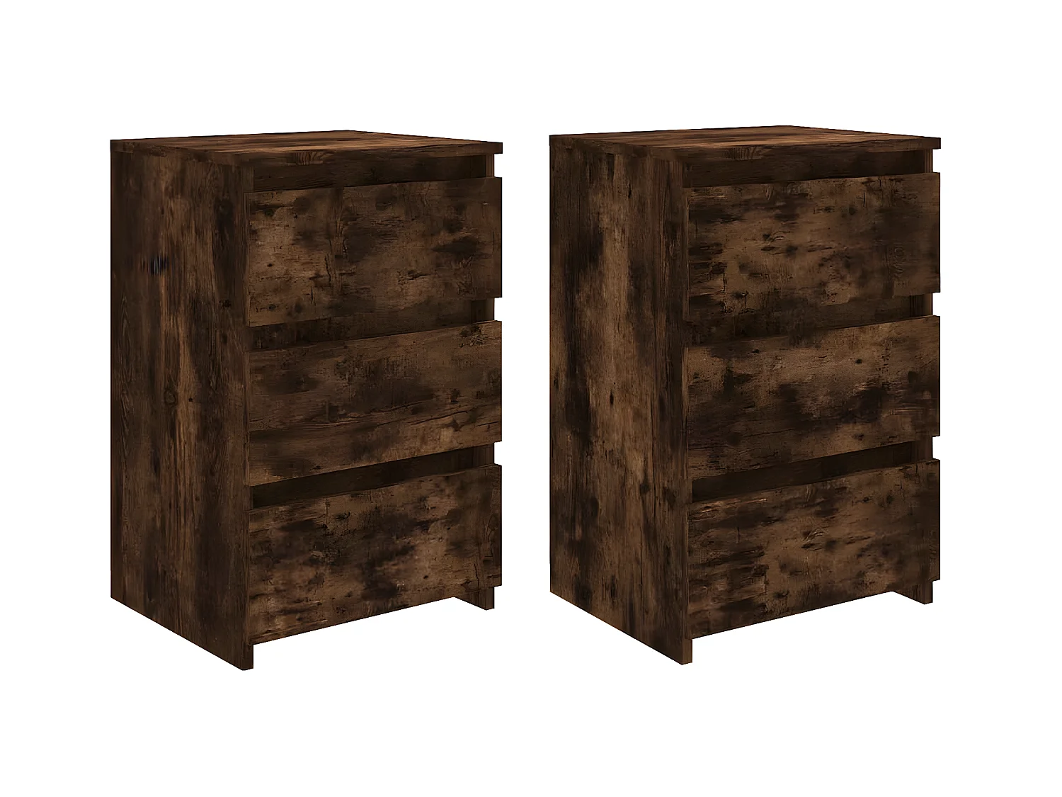 2er-Set Nachttische Nachtschrank Räuchereiche 40x35x62,5 cm Holzwerkstoff -RN61267