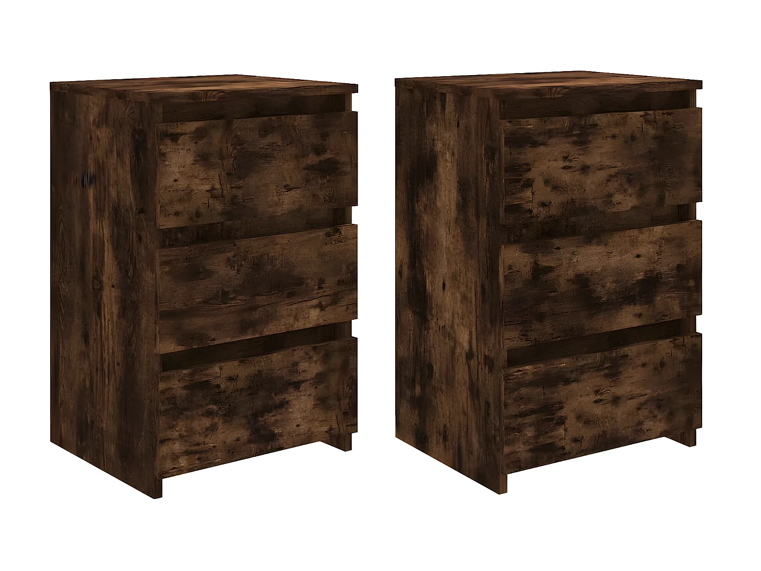 2er-Set Nachttische Nachtschrank Räuchereiche 40x35x62,5 cm Holzwerkstoff -RN61267