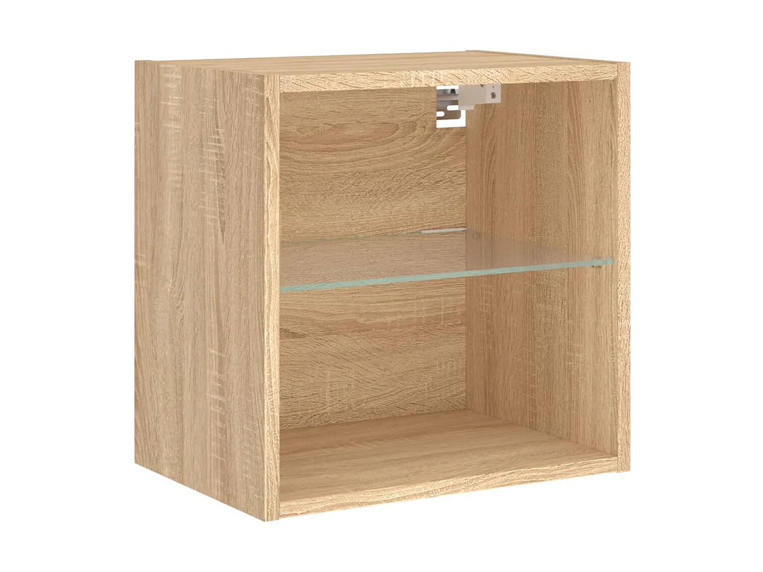 Wand-Nachttisch Nachtschrank mit LED-Leuchten Sonoma-Eiche -RN68365