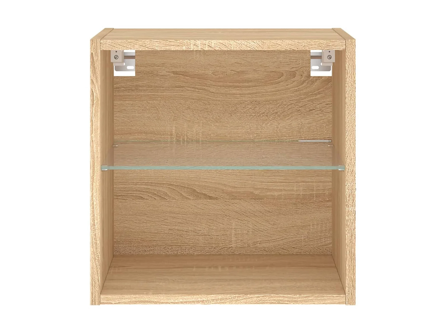 Wand-Nachttisch Nachtschrank mit LED-Leuchten Sonoma-Eiche -RN68365