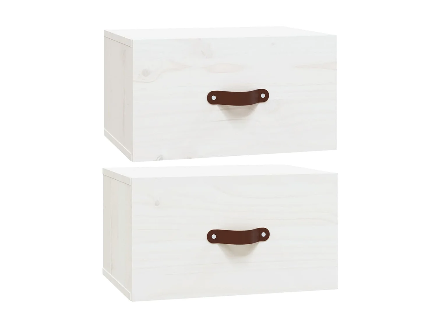 2er-Set Wand-Nachttische Nachtschrank Weiß 40x29,5x22 cm -RN73047