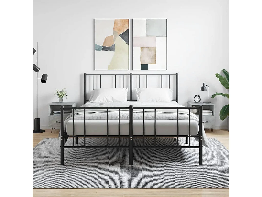 2er-Set Nachttische Nachtschrank Betongrau 40x35x47,5 cm Holzwerkstoff -RN79416