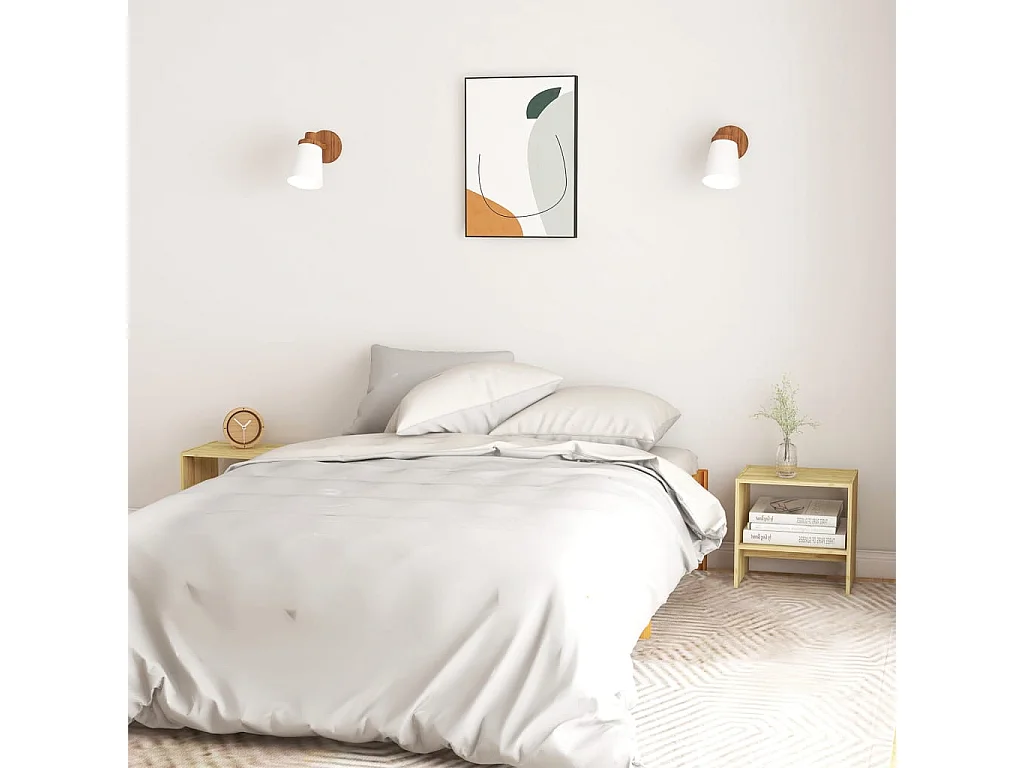 Nachttisch Nachtschrank 40x30,5x40 cm Massivholz Kiefer -RN66355