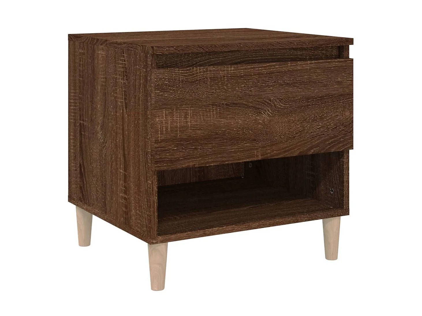 Nachttisch Nachtschrank Braun Eichen-Optik 50x46x50 cm Holzwerkstoff -RN24649