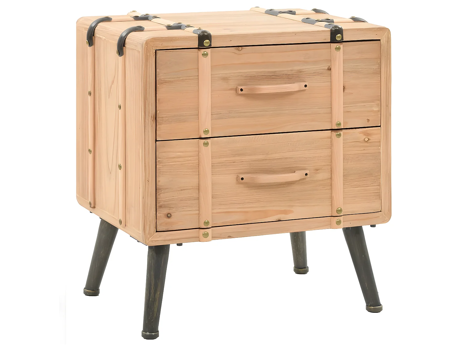 Nachttisch Nachtschrank Massiv Tannenholz 50 x 35 x 57 cm -RN69712