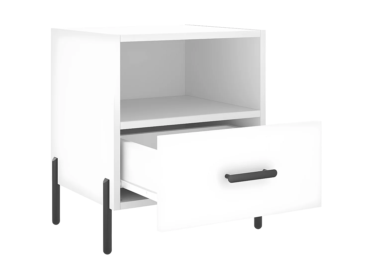 2er-Set Nachttische Nachtschrank Weiß 40x35x47,5 cm Holzwerkstoff -RN88345