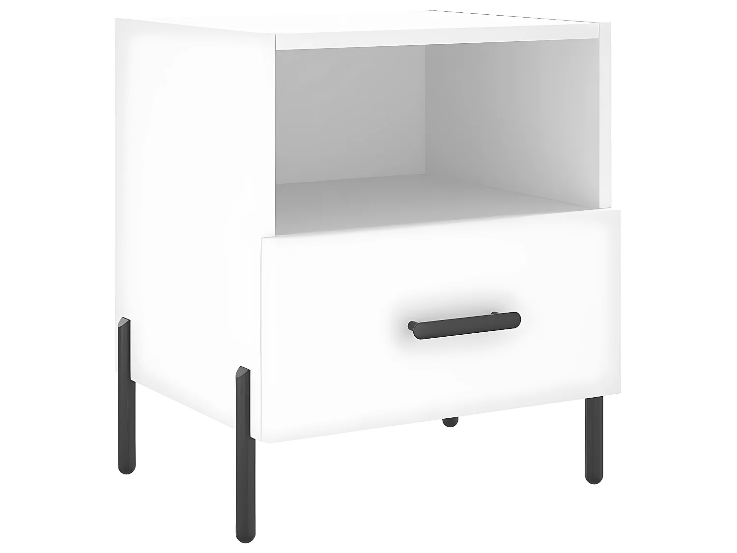 2er-Set Nachttische Nachtschrank Weiß 40x35x47,5 cm Holzwerkstoff -RN88345