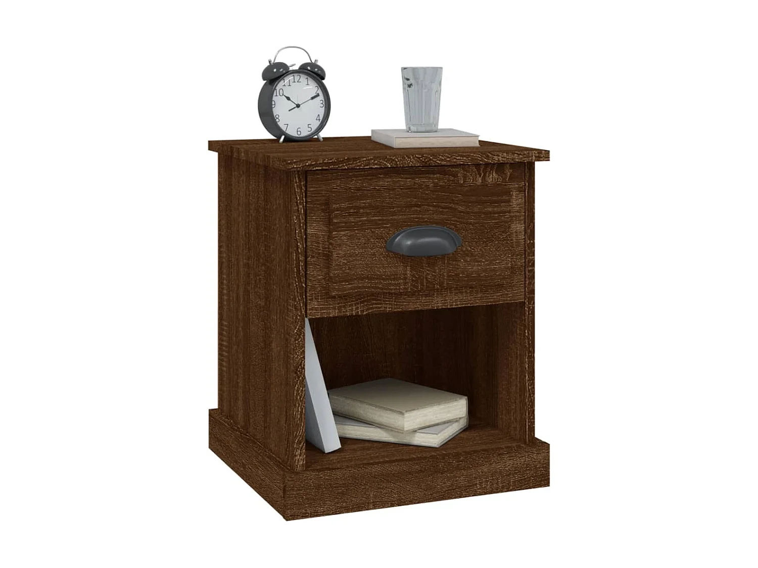 Nachttisch Nachtschrank Braun Eichen-Optik 39x39x47,5 cm Holzwerkstoff -RN40586