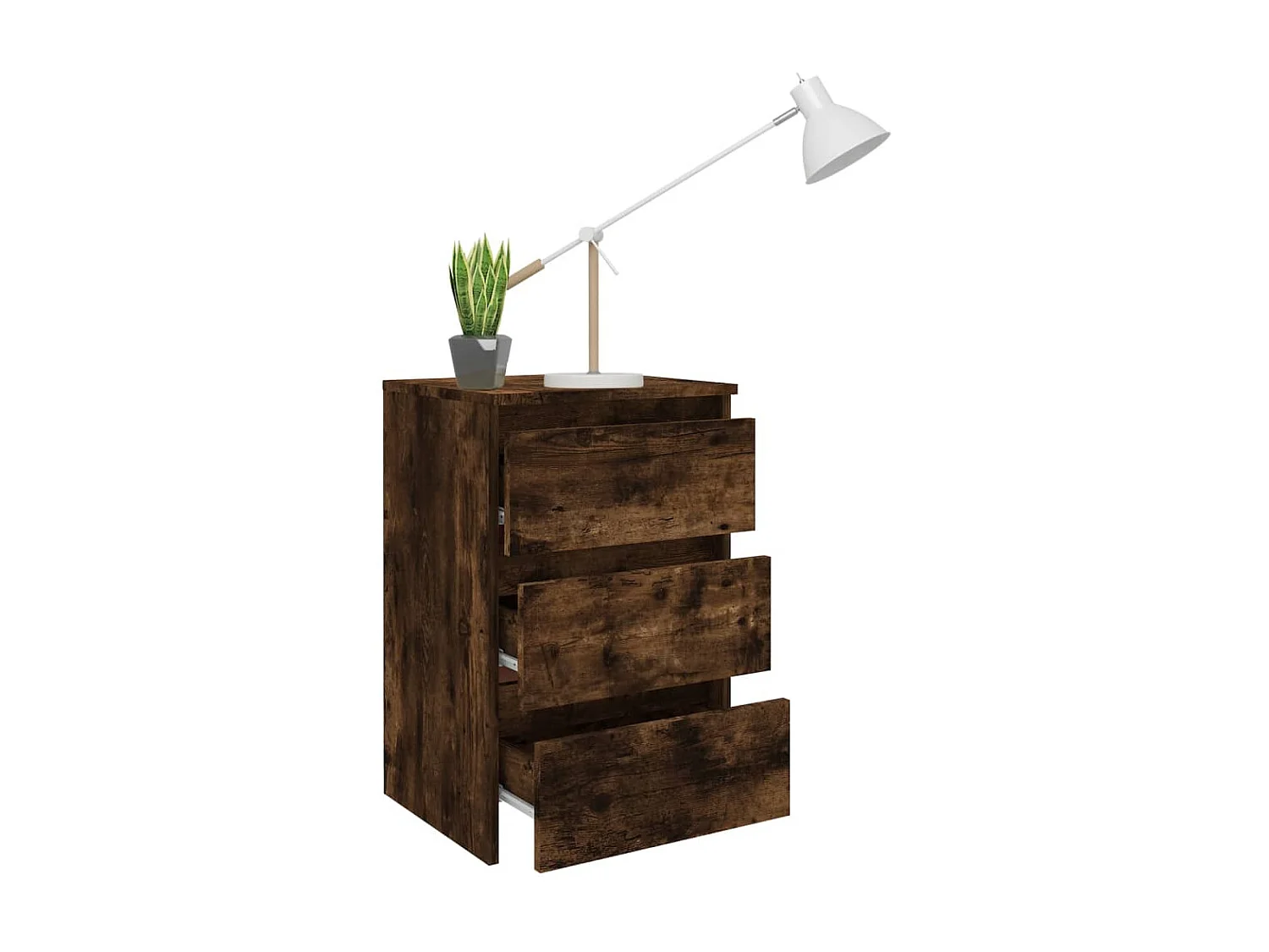 Nachttisch Nachtschrank Räuchereiche 40x35x62,5 cm Holzwerkstoff -RN70826