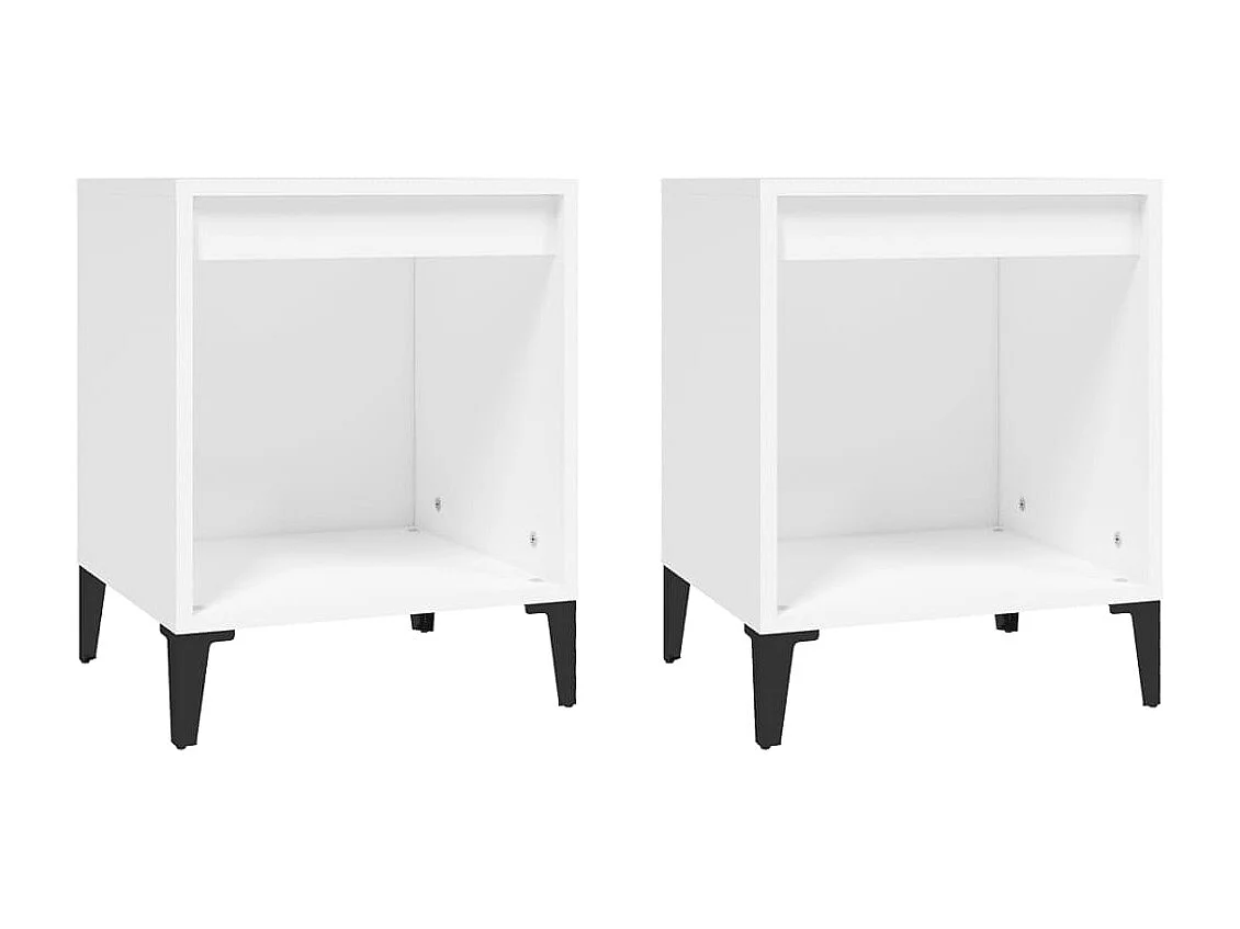 2er-Set Nachttische Nachtschrank Weiß 40x35x50 cm -RN56041