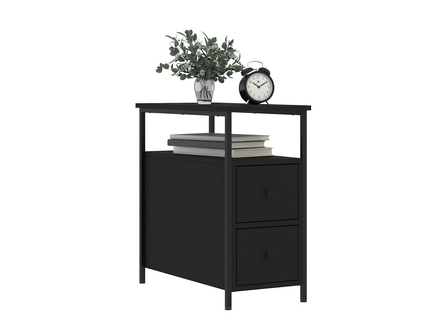 Nachttisch Nachtschrank Schwarz 30x60x60 cm Holzwerkstoff -RN20315