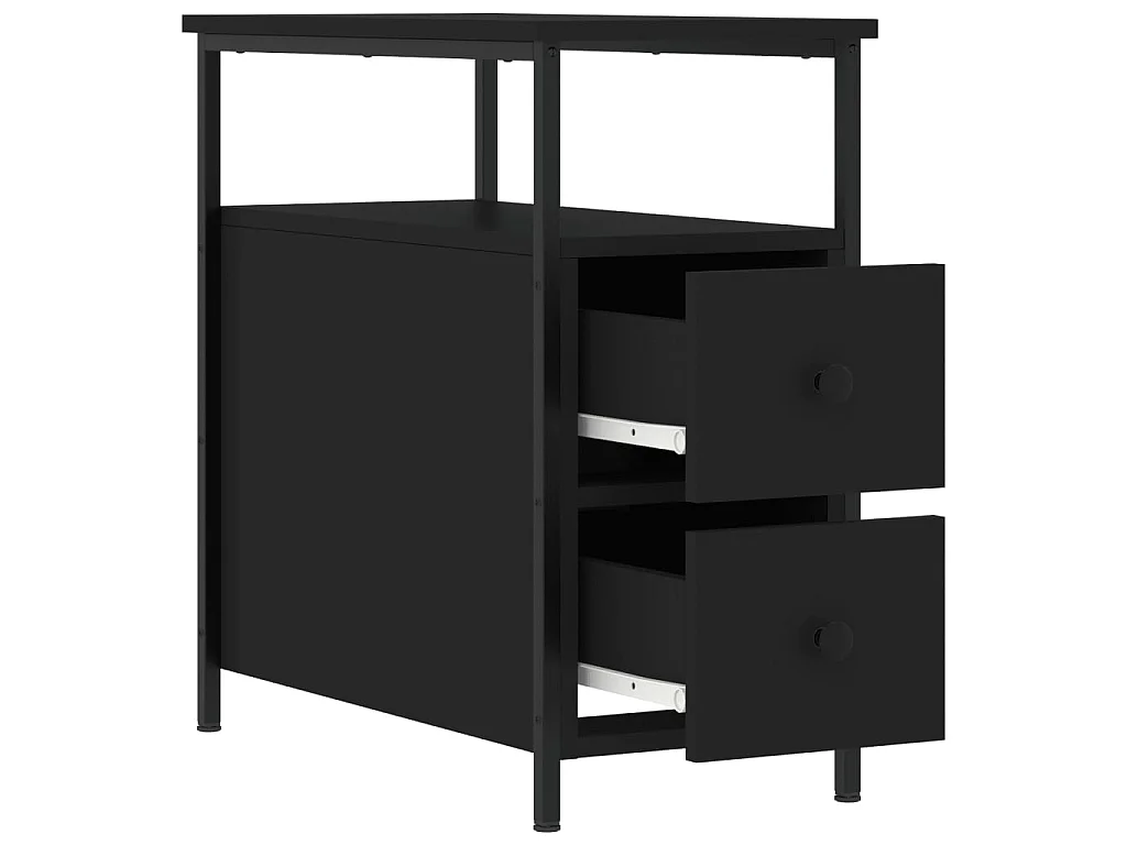 Nachttisch Nachtschrank Schwarz 30x60x60 cm Holzwerkstoff -RN20315