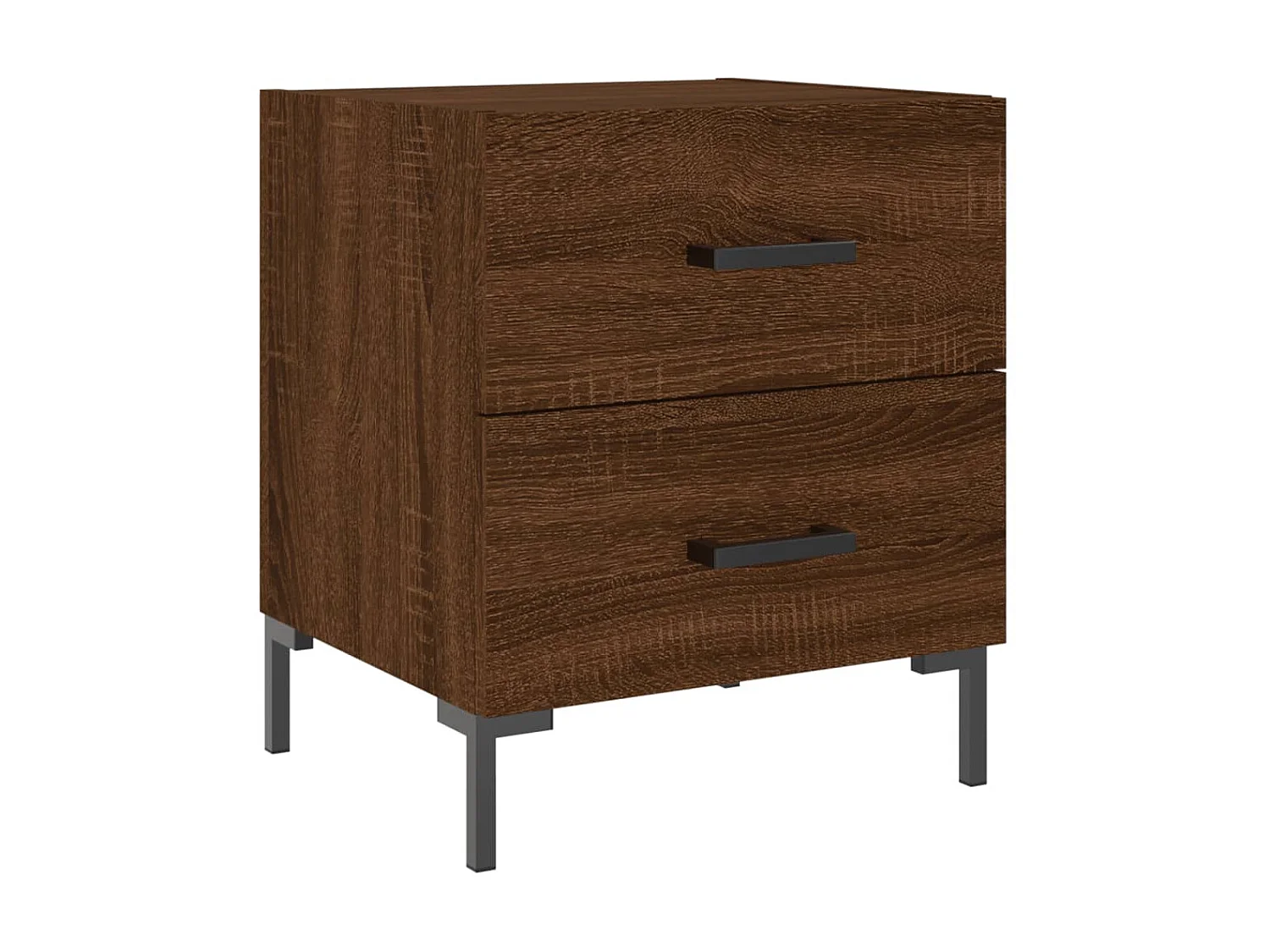 2er-Set Nachttische Nachtschrank Braun Eichen-Optik 40x35x47,5cm Holzwerkstoff -RN10014