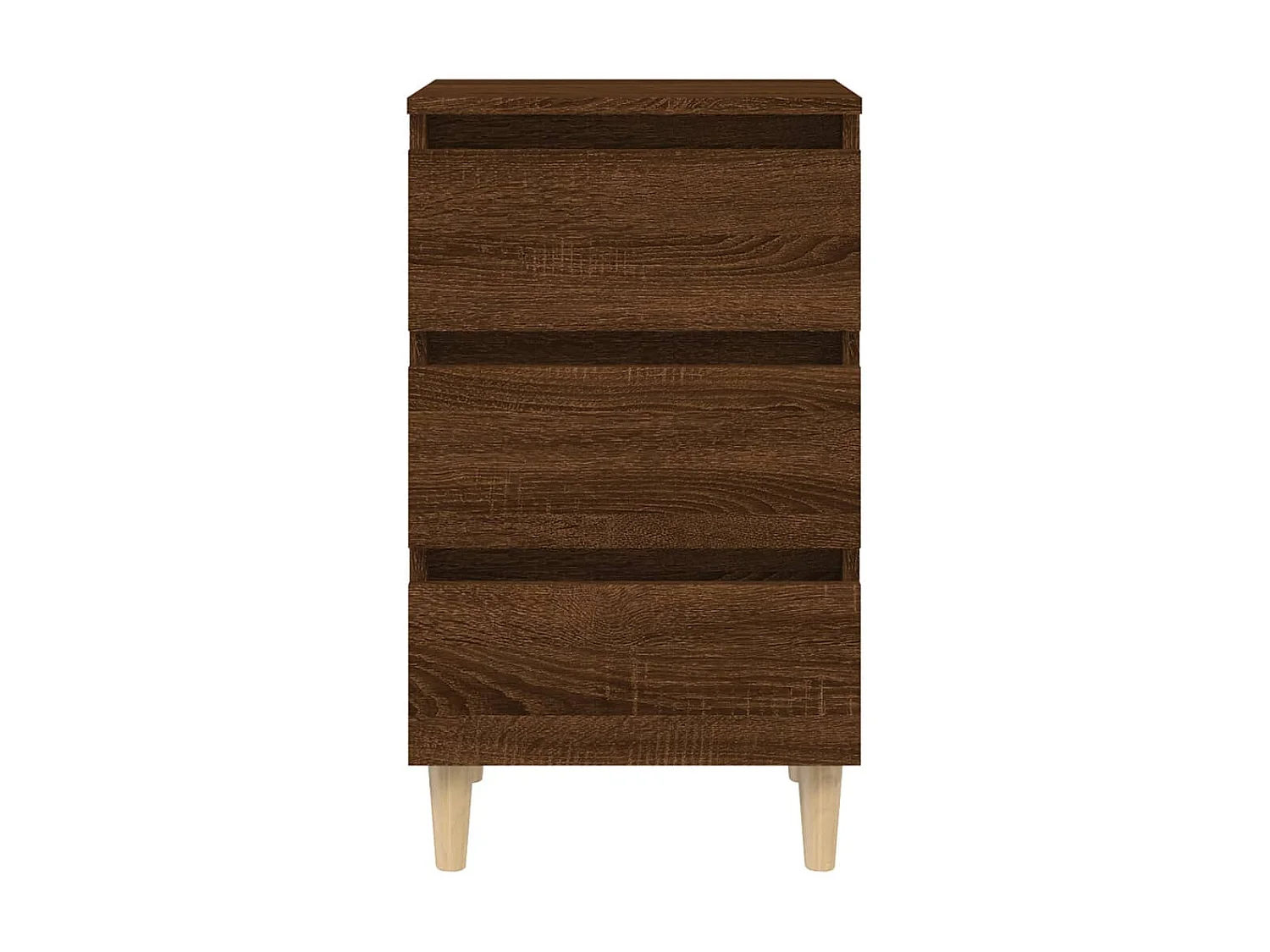 Nachttisch Nachtschrank mit Massivholz-Beinen Braun Eiche 40x35x69 cm -RN55620