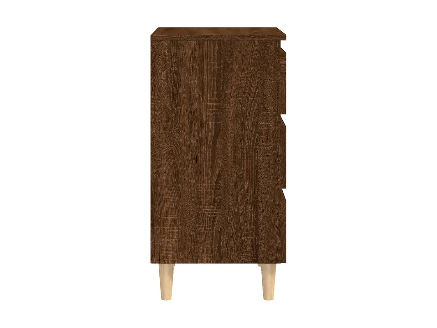 Nachttisch Nachtschrank mit Massivholz-Beinen Braun Eiche 40x35x69 cm -RN55620