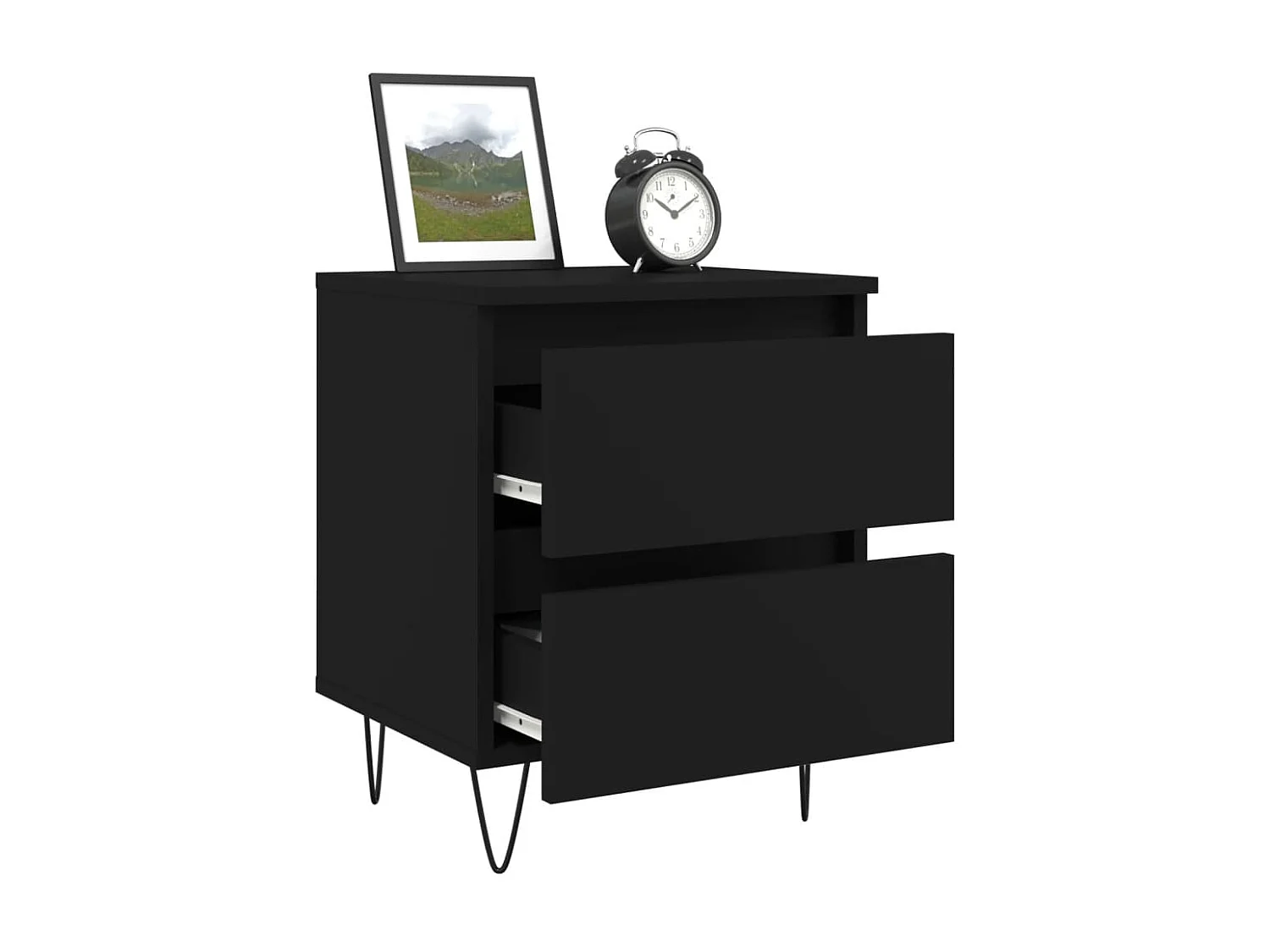 Nachttisch Nachtschrank Schwarz 40x35x50 cm Holzwerkstoff -RN36675